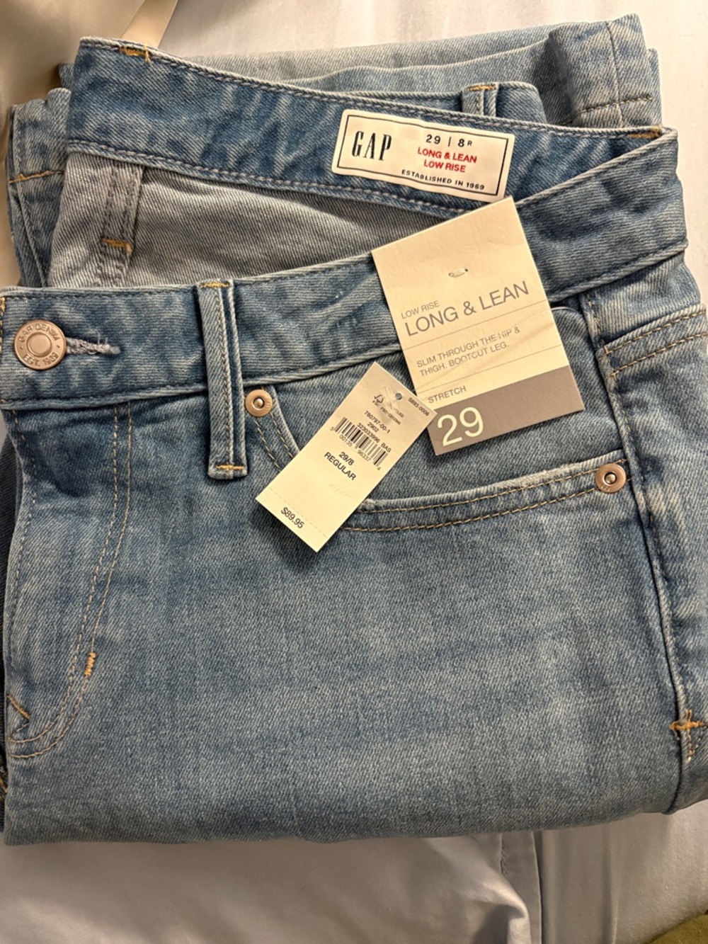 GAP Long & Lean Low Rise Jeans - Light Blue Wash